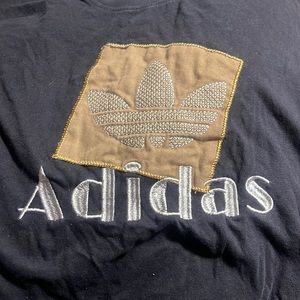Adidas shirt plain black shirt with brown logo